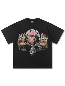 Cross-Biên Giới <span class=keywords><strong>2025</strong></span> Mùa Xuân Mùa Hè Trung Cee Mỹ Hip Hop T-Shirt Thoáng Khí In 240 Gram Thân Thiện Với Môi Lỏng Phù Hợp - Product Image 5