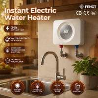 Chauffe-eau électrique instantané à chauffage rapide, 5,5 kW, avec affichage numérique, boîtier en plastique, installation facile, certifié CE, pour cuisine (OEM)