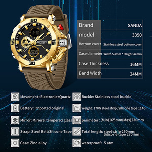 Reloj Digital SANDA 3350 para Hombre, Resistente al Agua, Luminoso, con Alarma, Cuenta Regresiva, Multifunción, Deportivo - Product Image 3