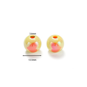 Acrylic Round <b>Beads</b> 14mm Colored With Hole For Bracelet Making DIY Jewelry Crafting Material - Product Image 4