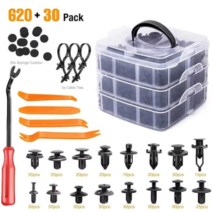 Huyo OEM Emballage Mixte de 635 Pièces de Clips de Porte Intérieurs Automobiles, Boîtes en Plastique et Rivets - Product Image 1