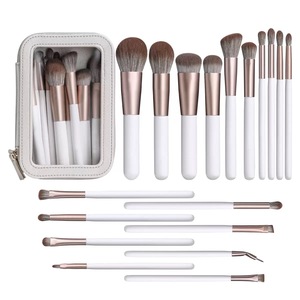 Ensemble <span class=keywords><strong>de</strong></span> 18 pinceaux <span class=keywords><strong>de</strong></span> <span class=keywords><strong>maquillage</strong></span> professionnels <span class=keywords><strong>de</strong></span> haute qualité à poils synthétiques et manche en bois, style estompeur, OEM/ODM, outils portables pour le visage, en vrac - Product Image 6