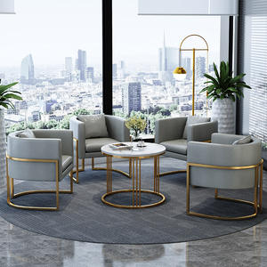 Tela de fibra de vidrio de ocio clásico o patas de acero inoxidable PU Chaise Lounge de lujo en la sala de estar - Product Image 3