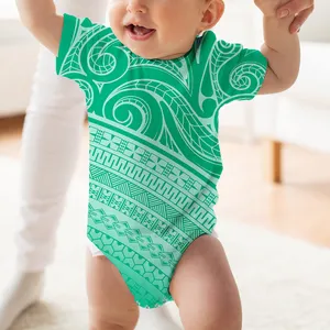 Promotieprijs Wholesale Custom Ademende Zachte Pasgeboren Baby Gebreide Rompertjes Met Korte Mouwen Baby Bodysuit Peuter Jongens Kleding