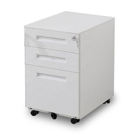 Archivador Vertical Móvil Moderno de 3 Cajones, Ahorra Espacio, con Ruedas, Pedestal Metálico para Carpetas Colgantes FC/A4