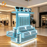 Kiosque d'exposition de lunettes de soleil personnalisé avec éclairage LED et verrouillage, vitrine pour lunettes destinée aux centres commerciaux et magasins de détail