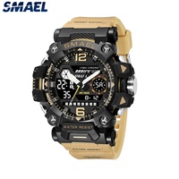 Nouvelle conception SMAEL 8072 Montre connectée numérique pour hommes et femmes, chronomètre sportif, alarme lumineuse, double fuseau horaire, 50 bars, résistante aux chocs