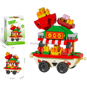 Bloques de Construcción de <span class=keywords><strong>la</strong></span> Escena Urbana: Tienda de Té, Camión de Flores, Escena Callejera, Juguetes de Ensamblaje, <span class=keywords><strong>Ladrillos</strong></span>, Sets de Bloques de Construcción, Juguetes Educativos para Niños - Product Image 4