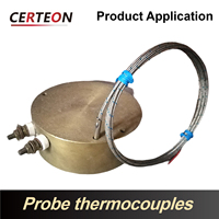 Probe Termokopel Tipe K Tipe E Presisi Tinggi 0‑400°C 0‑600°C Sensor Suhu Baja Tahan Karat probe termokopel