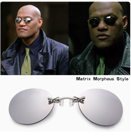 Lunettes de soleil pour femmes, lunettes à clipser sur le nez, sans monture, Matrix Morpheus Mini, lunettes vintage sans monture, verres TAC, monture rouge, PC UV400
