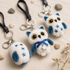 कस्टम kawai प्यारा कार्टून प्लश उल्लू कीचेन बैग पेंडेंट लिफ्टेलेंट लोल सॉफ्ट पशु कीचेन - Product Image 4