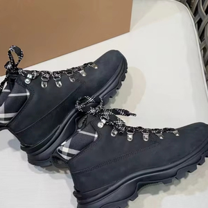 Bottes de randonnée en daim vert olive à tige haute, semelle épaisse, lacets, chaussures d'extérieur pour hommes, Balenciagaes - Product Image 3