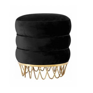 เก้าอี้เหล็กทรงโมเดิร์นทันสมัย ทนทาน พร้อมเบาะนั่งหุ้มผ้าอย่างดี ใช้เป็นที่พักเท้าได้ เหมาะสำหรับห้องนั่งเล่น อพาร์ทเมนต์ และโรงเรียน - Product Image 1