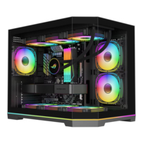 Boîtier d'ordinateur de jeu en gros avec panneau latéral en verre trempé, compatible avec les cartes mères Micro ATX, vente directe d'accessoires pour PC