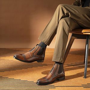 Nouvelles Bottines Chelsea Décontractées pour Hommes en Cuir Véritable, Légères et Confortables, Idéales pour l'Hiver et les Occasions Formelles – Collection 2025 de Haute Qualité et Sur Mesure - Product Image 2