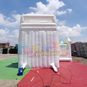 Château gonflable géant d'extérieur pour enfants, structure de jeux gonflable blanche avec toboggan - Product Image 4