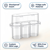Boîte de rangement transparente en PP à 3 compartiments de 3 ml avec couvercle à fermeture sécurisée, résistante aux produits chimiques, en vrac, OEM, haute qualité pour essences biologiques