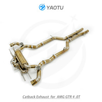 Système d'échappement Catback à soupapes en titane doré brûlé YT pour Mercedes-Benz AMG GTR C190 4.0T M178