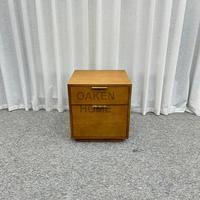 Table de chevet en bois de chêne naturel à 2 tiroirs, personnalisable en usine OAKEN, meuble de chambre à coucher, table de chevet fermée