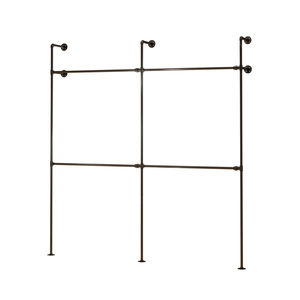 Porte-vêtements mural industriel classique en métal, support de tuyau, barre de suspension pour vêtements, gain de place, armoire, salon - Product Image 1