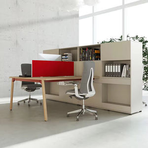 Meubles de bureau, poste de travail exécutif moderne modulaire convertible en bois pour 2 personnes - Product Image 1