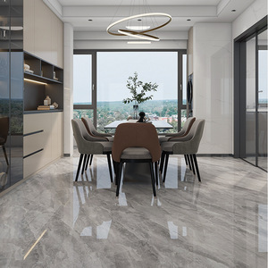 Azulejos de Porcelana, Fábrica Zibo, Minimalismo Moderno, Gris, Antideslizantes, Formato Grande 750x1500 para Piso de Sala de Estar - Product Image 1