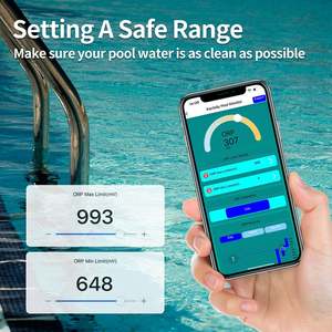 Mais recente 7-em 1 testador de qualidade da água on-line solar para piscinas em tempo real Wifi Ph Orp Tds Ec cloro Temp <span class=keywords><strong>Meter</strong></span> Monitor - Product Image 2