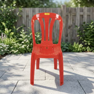 Red Modern Eco-Friendly Stackable Waterproof <b>Plastic</b> <b>Dining</b> <b>Chair</b> PP Tapered Leg Armless Outdoor Use Home Office Warehouse - Product Image 3