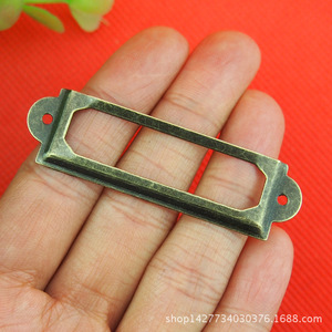 Etiqueta para cajones de 60 mm, rectangular, de hierro fundido, tipo insertable con perno, para organizar cajones, almacenamiento, organizador de oficina - Product Image 2
