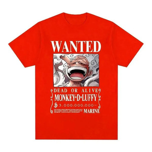 T-shirt pour homme Luffy Gear 5 One Piece Anime Cartoon en jersey de coton, vêtements de loisirs - Product Image 1