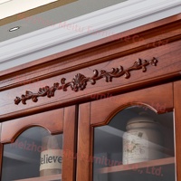 Bibliothèque rustique de style farmhouse avec porte vitrée cintrée, tiroirs et garniture sculptée, bibliothèque modulaire en bois massif de 39 po de largeur pour bureau à domicile