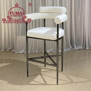 Chaises hautes en acier blanc pour cuisine, tabourets de bar, meubles de salle à manger, bar - Product Image 4
