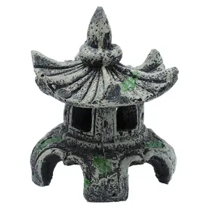 Dekorasi Akuarium Tangki Ikan, Patung Resin Pagoda Menara Emulasional Kuno untuk Tangki Ikan Akuarium Ornamen Aksesoris Akuarium
