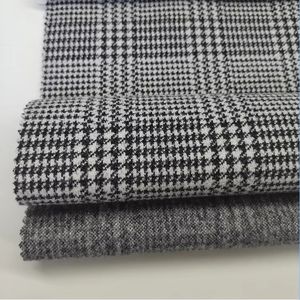 Vente directe d'usine de tissu tricoté en jacquard à carreaux en <span class=keywords><strong>tweed</strong></span> brossé 100% polyester pour costumes d'hommes et de filles - Product Image 4