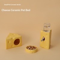 Nouveau Nid de Hamster en Céramique Style Dessin Animé en Forme de Fromage, Rafraîchissant et Apaisant, Sûr à Mâcher, pour Utilisation Intérieure, Fournitures d'Été pour Hamsters, Dehua