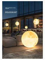 Lustre LED en acrylique Moon Planet, luminaire artistique d'intérieur, lampe boule à lumière chaude, contrôle par câble, luminaire tendance