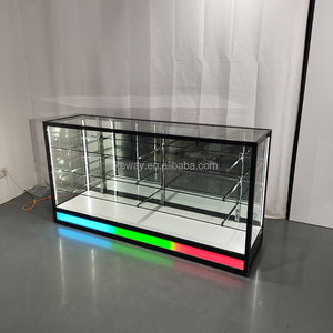 Vitrina <span class=keywords><strong>de</strong></span> Exhibición <span class=keywords><strong>de</strong></span> Aluminio y Vidrio <span class=keywords><strong>de</strong></span> 6 Pies, Personalizada <span class=keywords><strong>de</strong></span> Fábrica, con Iluminación RGB Arcoíris y Estantes Ajustables para Tiendas <span class=keywords><strong>de</strong></span> Cigarrillos y Tabaco - Product Image 1
