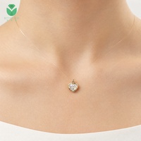 Pendentif en diamant de laboratoire Betterstar 1 carat en forme de cœur, certifié IGI, collier de fiançailles et de mariage en or 18 carats, unisexe