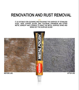 Pâte de polissage haute brillance Autosol Chrome Cleaner, abrasif fin pour l'entretien des jantes en alliage d'aluminium, des échappements de voitures et de motos, et l'élimination de la rouille. - Product Image 6