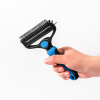 Brosse de toilettage pour chien Histotree RQ-Q26008 de luxe, double face, en acier inoxydable, écologique, avec logo personnalisé