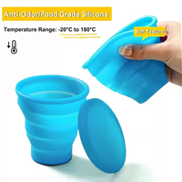 Mug pliable en silicone de qualité alimentaire coloré 100ML sans BPA, tasse à eau réutilisable pliable