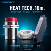 Système de capteur de proximité haute température Domenzi avec sortie relais, câble de 10 m, 250°C, IP67 pour les configurations de fours et fours à grande température