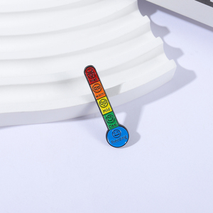 Regenbogen-Emotions-Thermometer Brosche Emaille-Pins Stimmungs-Abzeichen Heiß Warm Mild Kalt Gefrierend Broschen Taschen-Revers-Anstecker Schmuck Geschenk für Freunde - Product Image 2