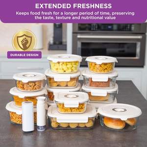 Oem/Odm Airtight Kitchen Storage High Borosilicate Vacuum Glass <b>Food</b> <b>Container</b> Set With Pump - Product Image 2