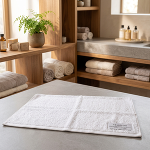 Serviette de toilette en coton blanc 30 x 30 cm carrée unie - Product Image 5