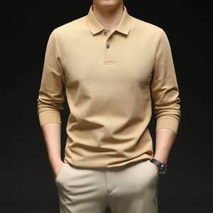 Autunno 2025 da uomo per <span class=keywords><strong>Polo</strong></span> di alta qualità 360 Gsm cotone spesso manica lunga ampio <span class=keywords><strong>filo</strong></span> Casual - Product Image 6