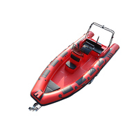 RIB 680B Bateau pneumatique de pêche avec tube en PVC et coque en fibre de verre homologuée CE
