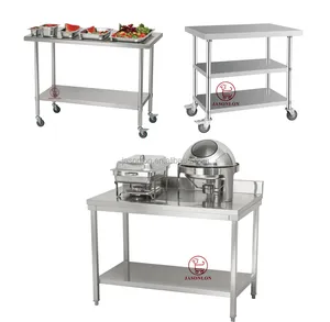 1.0/1.2mm Restaurant Kitchen Equipment Commercial Stainless Steel Working table Prep Work Table Without Back Splash