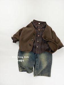 Nouveau style décontracté pour adolescentes : Cardigan sans col en coton et lin, doux, anti-plis et respirant pour le printemps - Product Image 4