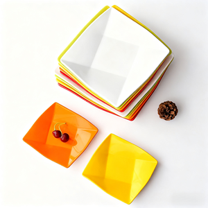 <span class=keywords><strong>Assiette</strong></span> <span class=keywords><strong>carrée</strong></span> en mélamine jetable de 8 pouces pour la restauration rapide, idéale pour les fêtes et les restaurants, sûre à utiliser - Product Image 2